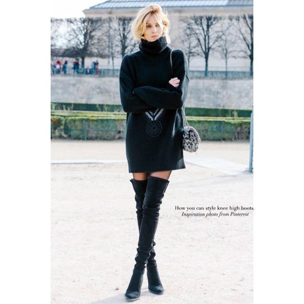 Chloe FW 2009 Size 40 Black Suede Over Knee Thigh High Stiletto Boots Size 9 9.5